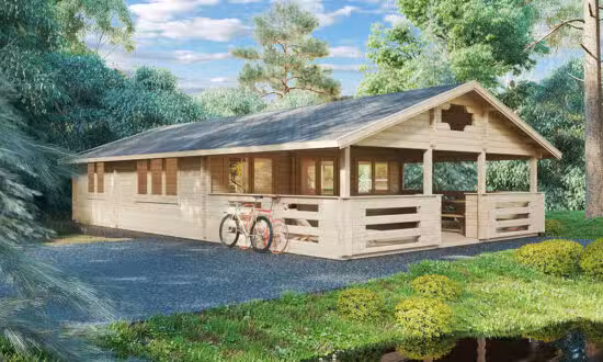 Zwei Schlafzimmer Ferienhaus Holiday F 50m2 / 7 x 12 m / 70mm