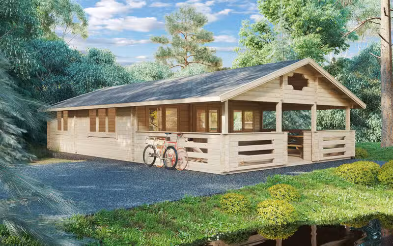 Zwei Schlafzimmer Ferienhaus Holiday F 50m2 / 7 x 12 m / 70mm