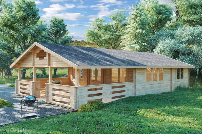 Zwei Schlafzimmer Ferienhaus Holiday F 50m2 / 7 x 12 m / 70mm