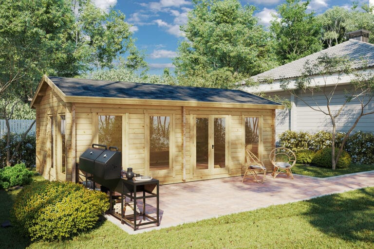 Großes Gartenhaus F 26m2 / 70mm / 4×7