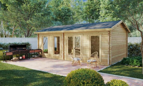 Großes Gartenhaus F 26m2 / 70mm / 4×7