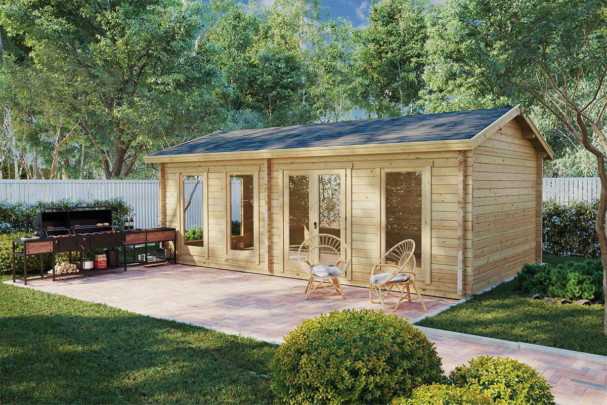Großes Gartenhaus „Typ F” 7x4m Hansagarten24