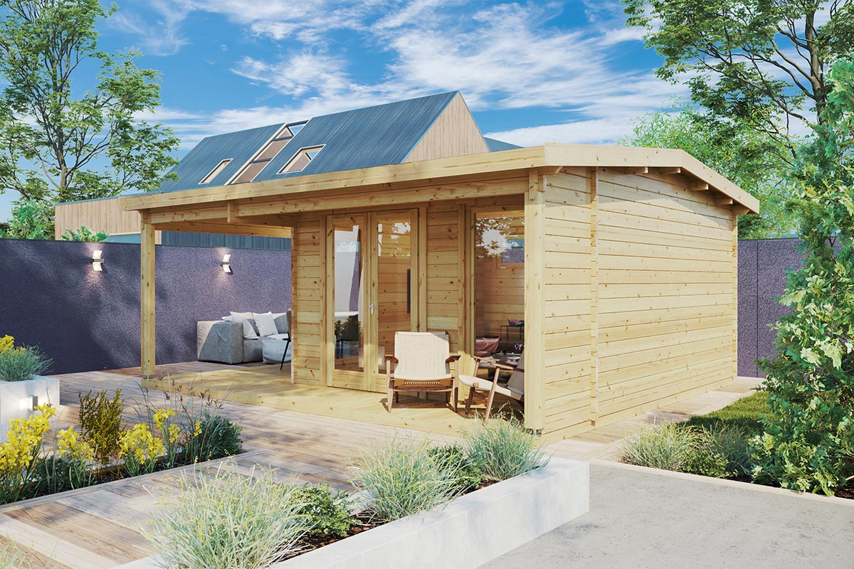 Gartenhaus mit Terrasse "Garten Studio XL" 6x5m