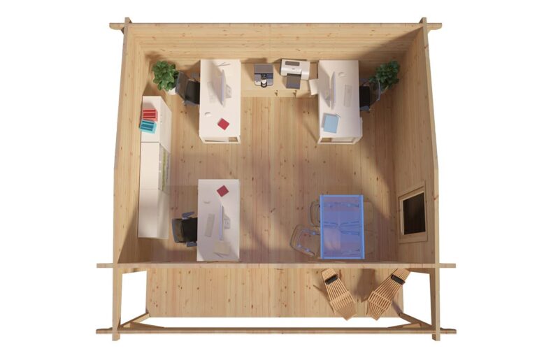 Holzhaus Costa A 19 m2 5 x 5 m 70 mm