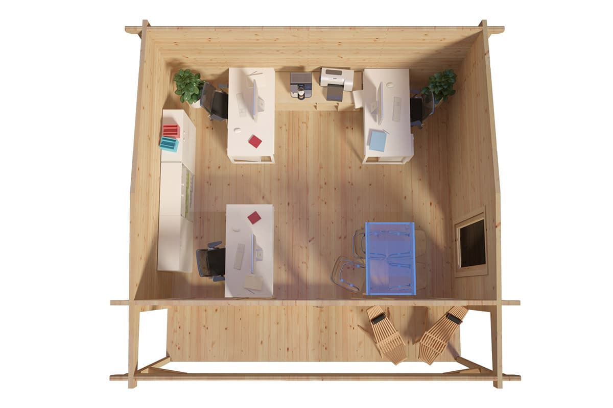 Holzhaus Costa A 19 m2 5 x 5 m 70 mm