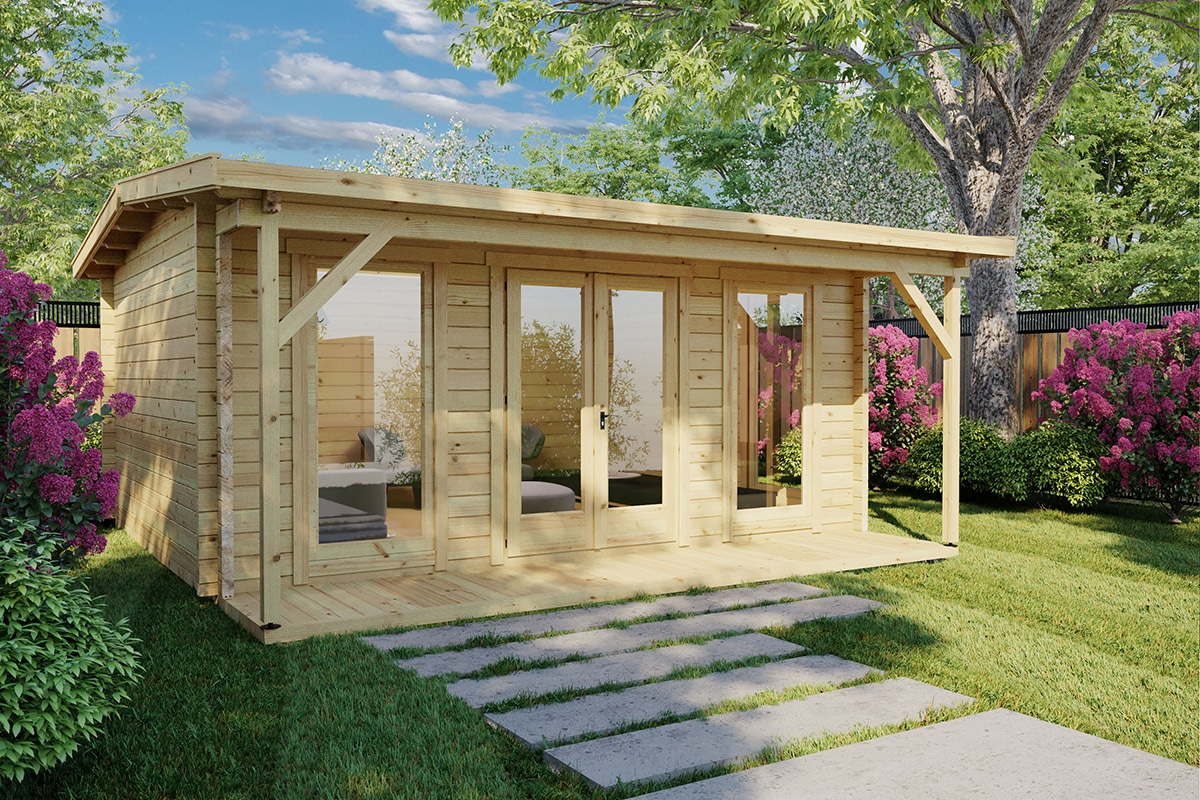 Holzhaus Costa A 19 m2 5 x 5 m 70 mm