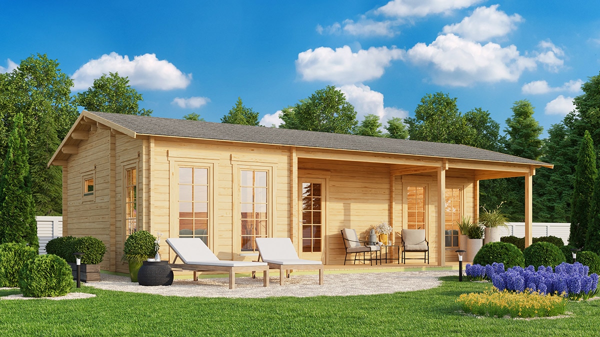 Blockhaus mit zwei Schlafzimmern „Holiday K” 40 m2 70mm