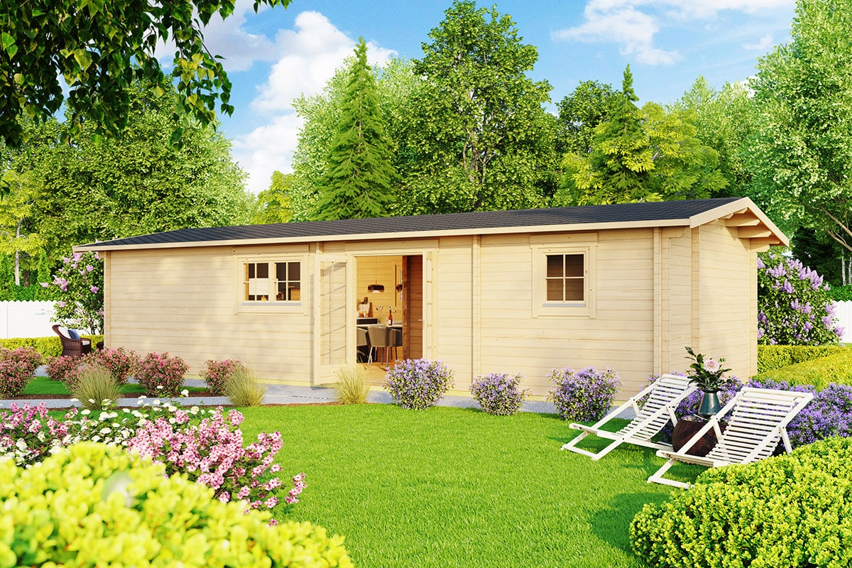 Holzhaus mit zwei Schlafzimmern „Murcia“ 47m2 | 70mm | 11x5m G0263-2