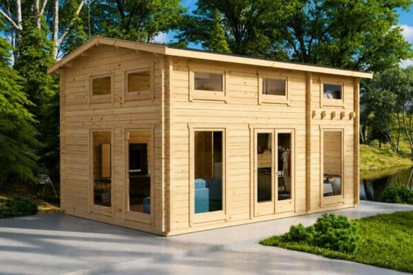 Blockhaus mit Schlafboden 6x4m