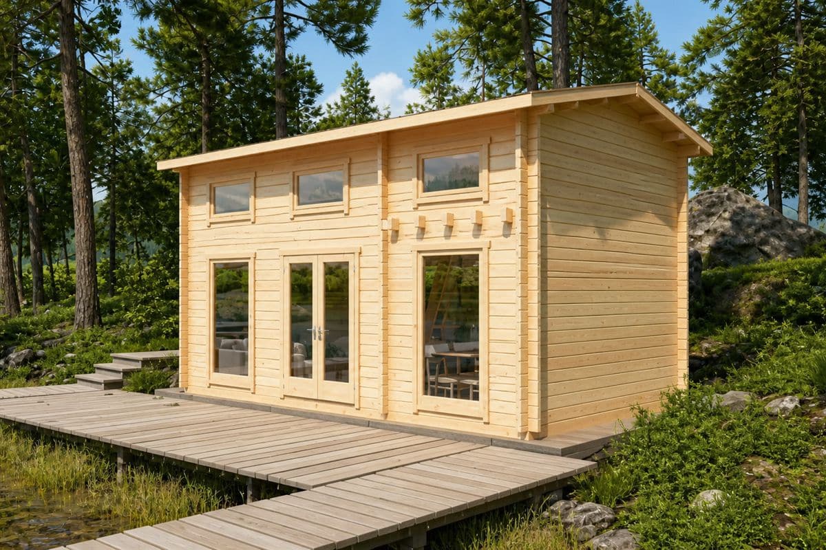 Blockhaus mit Schlafboden 6x4m