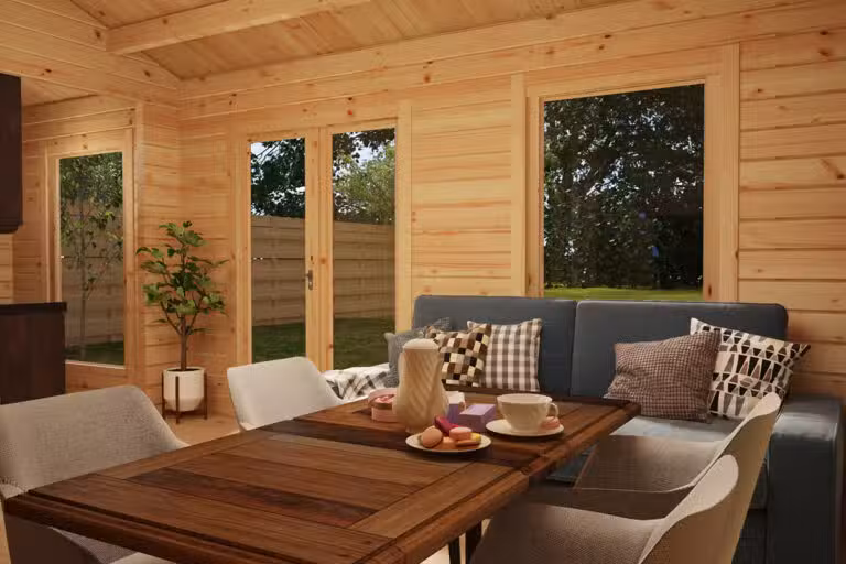 Blockhaus mit Badezimmer Schweden C 23m2 / 6 x 4 m / 70mm