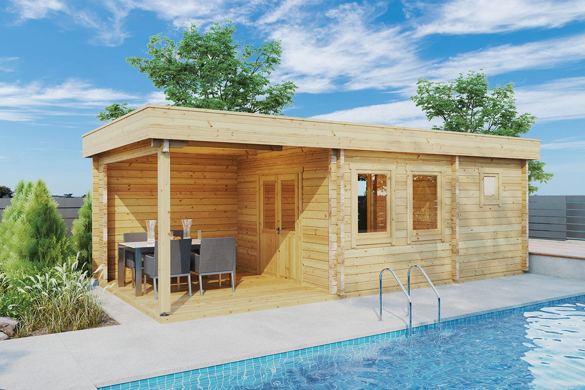 Gartenhaus aus Holz mit Sauna | G0271