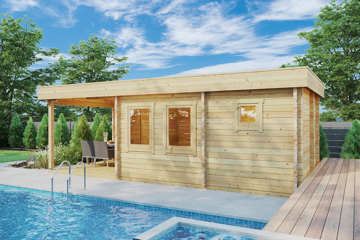 Gartenhaus aus Holz mit Sauna | G0271