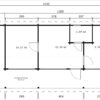 Blockhaus mit 2 Schlafzimmern und Terrasse "Edward" 13x6m