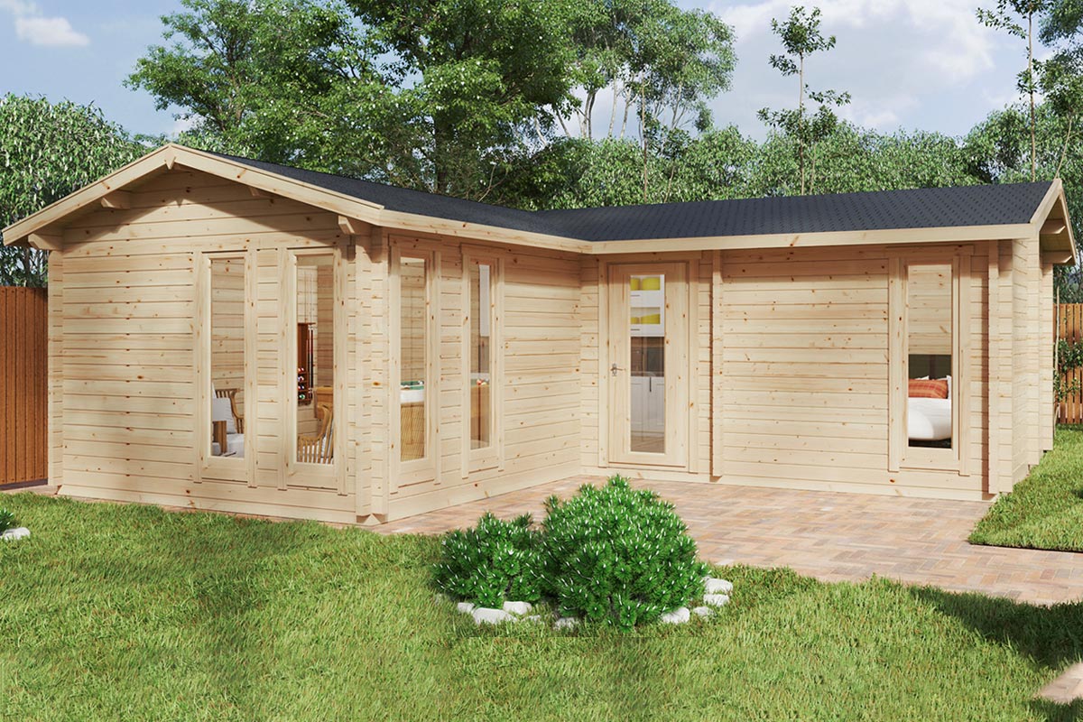 Eck-Gartenhaus mit einem Schlafzimmer