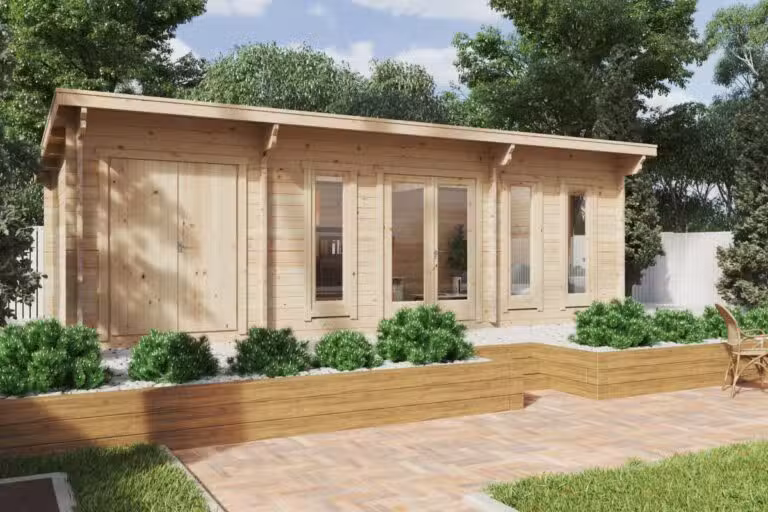 Gartenhaus mit Lagerraum Barbados Plus 28m2 / 44mm / 4x8m