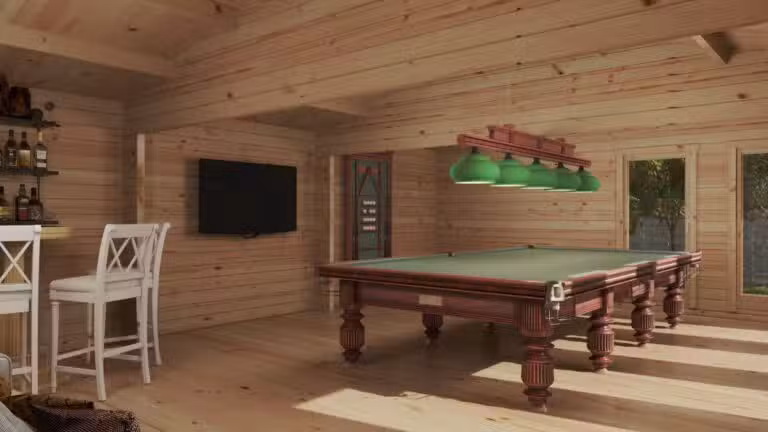 Garten-Billardraum „Snooker XL II“ / 8x5,5 m / 43 m2 / 70 mm
