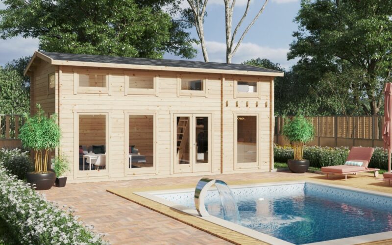 Holzhaus mit Schlafboden „Schweden B XL“ 35 m² / 7x4 m / 70 mm