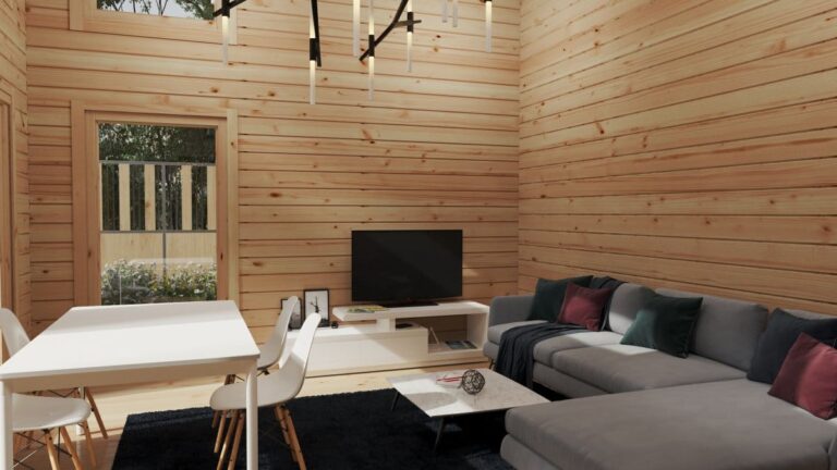 Holzhaus mit Schlafboden „Schweden B XL“ 35m2 / 7x4 m / 70 mm