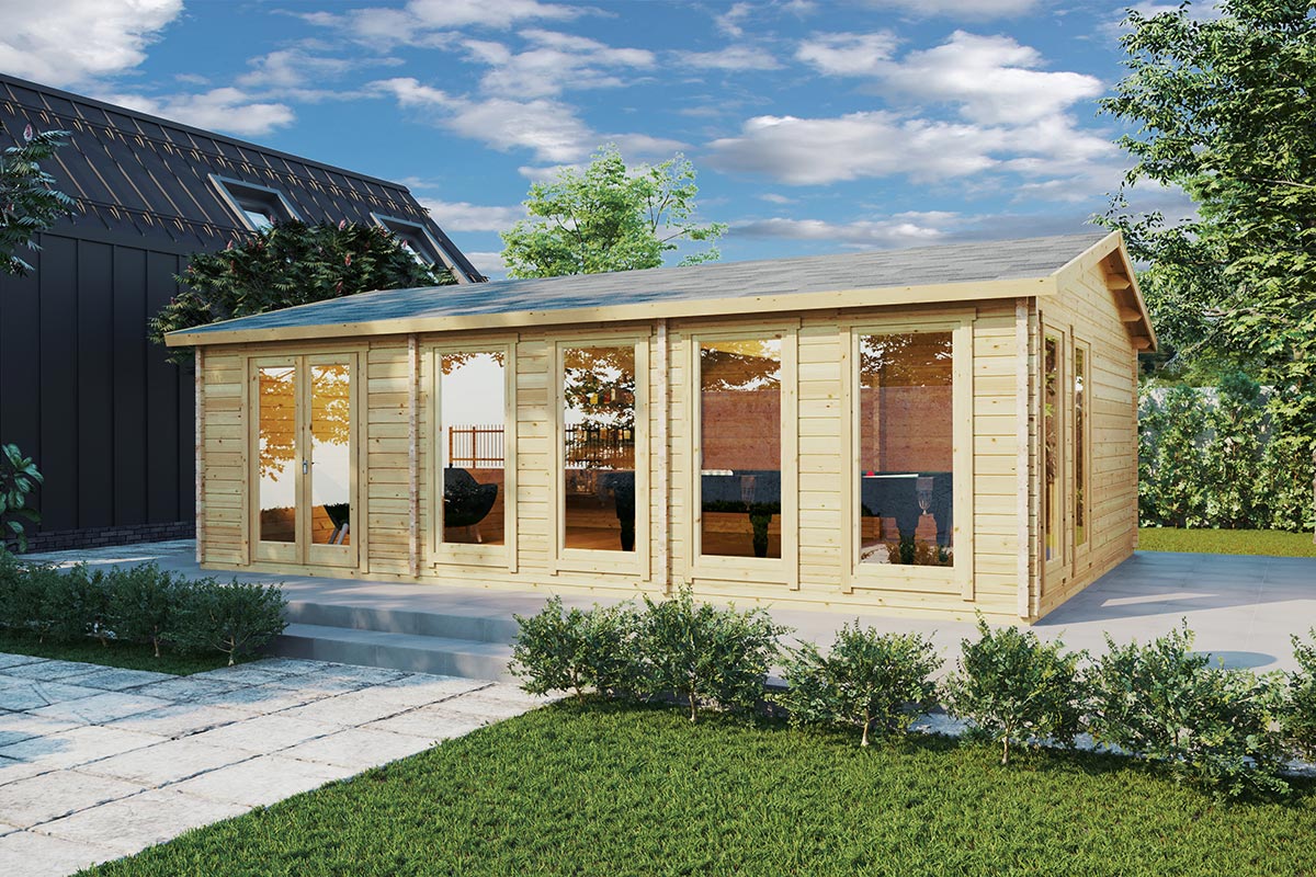 Großes Gartenhaus aus Holz für Billardtisch