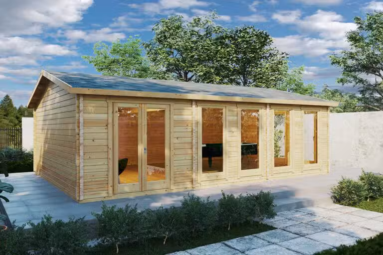 Großes Gartenhaus aus Holz für Billardtisch