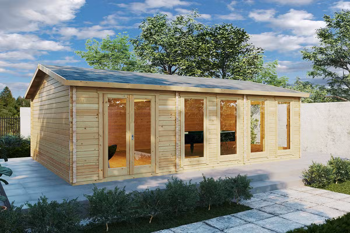 Großes Gartenhaus aus Holz für Billardtisch