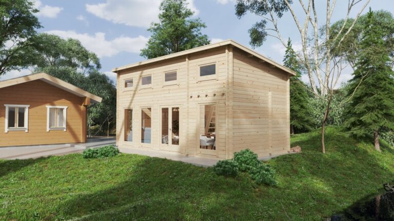 Gartenhaus mit Schlafboden „Schweden F“ 32 m2 / 7x4 m / 70 mm