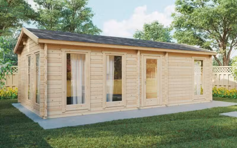 Ein Schlafzimmer Blockhaus-Ferienhaus Holiday M / 8x4 m / 30 m2 / 70 mm