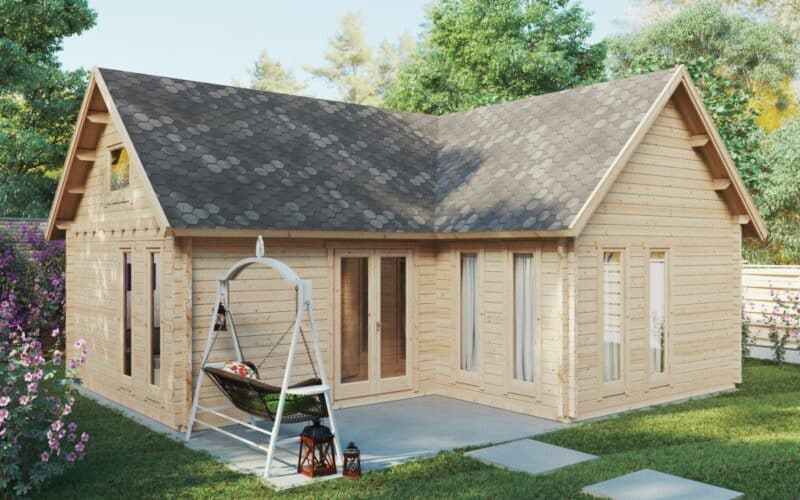 Blockhaus Hansa Holiday Q mit Schlafzimmer und Schlafboden