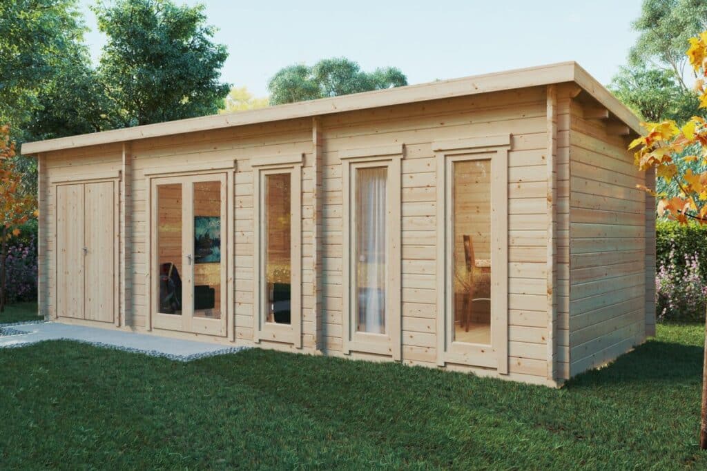 Gartenhaus mit Lagerraum Liam Plus (3x8 m / 44 mm / 22 m2)
