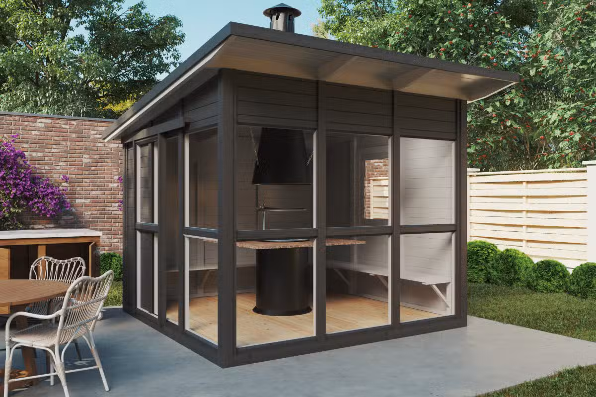 Moderner Grillpavillon "Noah" 3x3m Hansagarten24