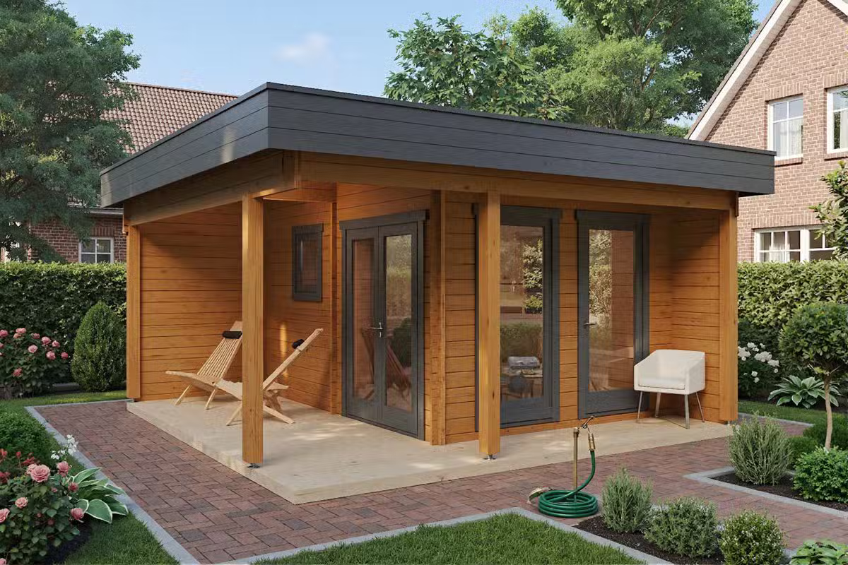 Modernes gartensauna