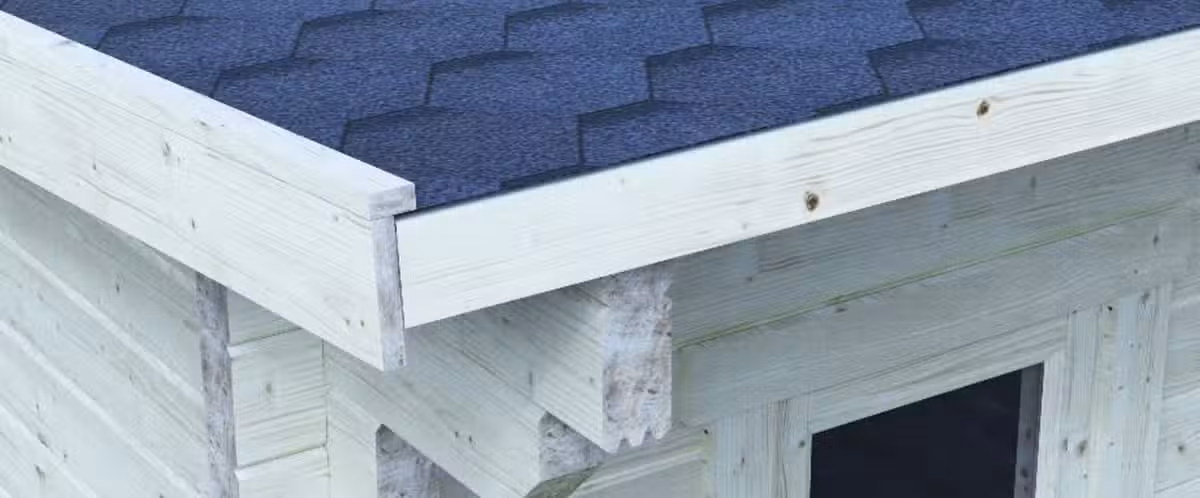 Verlegen Sie die Dachpappe parallel mit dem oberen Traufenbrett