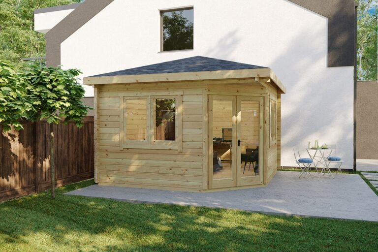Eck-Gartenhaus Fargo A 44mm 12 m2 3,5 x 3,5 m