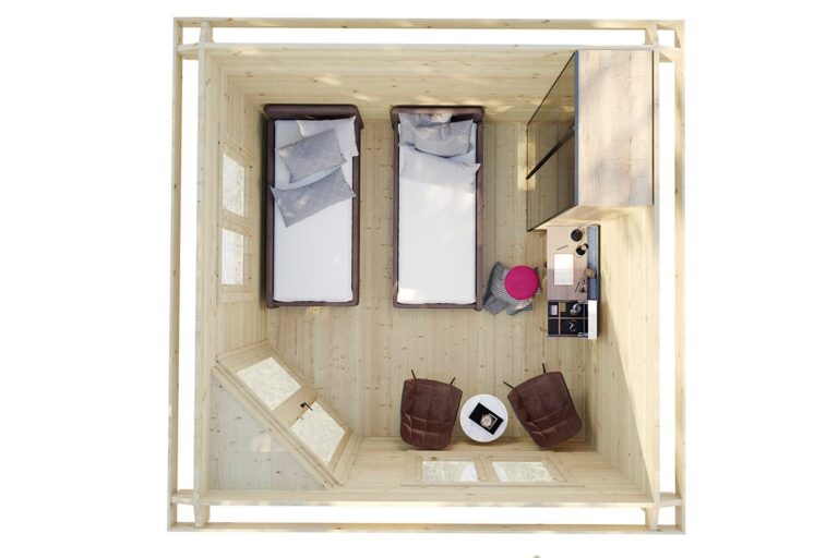 Eck-Gartenhaus Fargo A 44mm 12 m2 3,5 x 3,5 m
