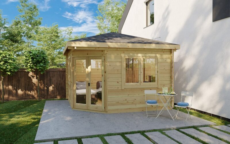 Eck-Gartenhaus Fargo A 44mm 12 m2 3,5 x 3,5 m