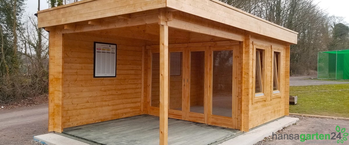 Modernes Gartenhaus mit Terrasse Lucas E 9m² / 44mm / 3x6