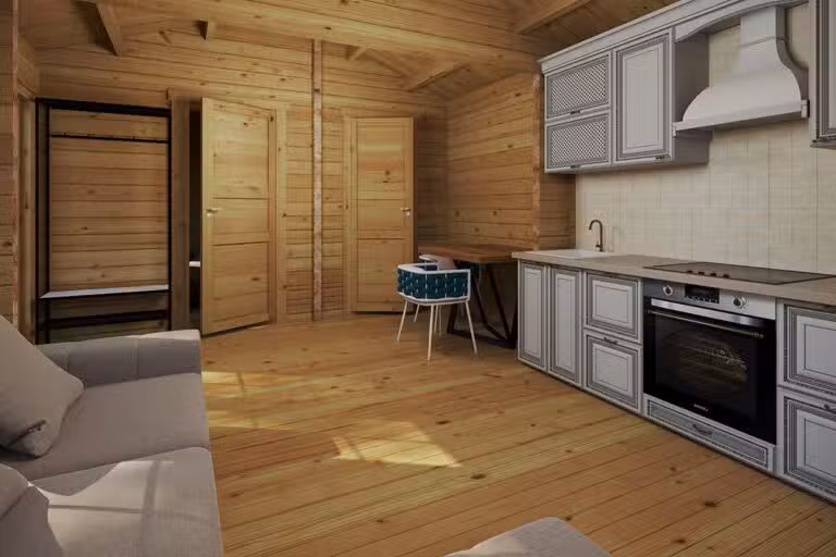 Blockhaus mit einem Schlafzimmer Schweden G 4 x 8 m 70 mm