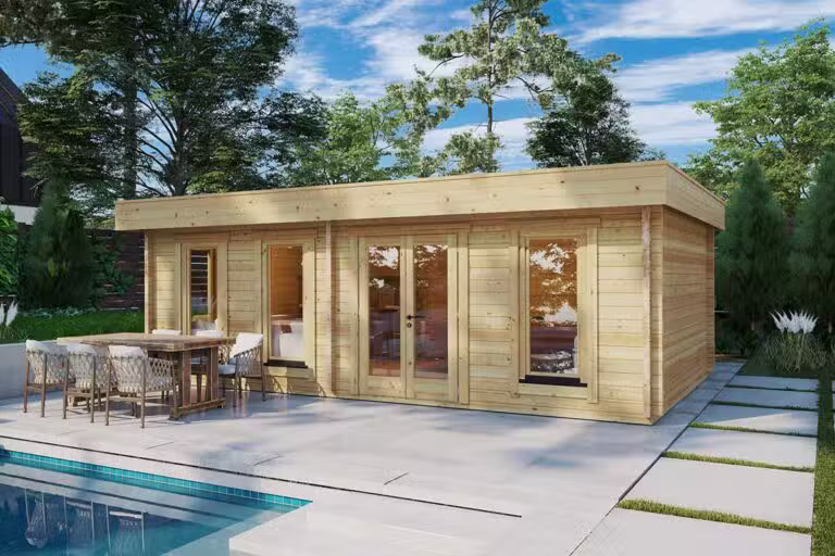 Großes Gartenhaus E 26m² | 70mm | 4x7m