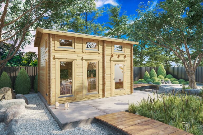 Gartenhaus mit Schlafboden Bruno 1 26m² | 70mm | 5x4m