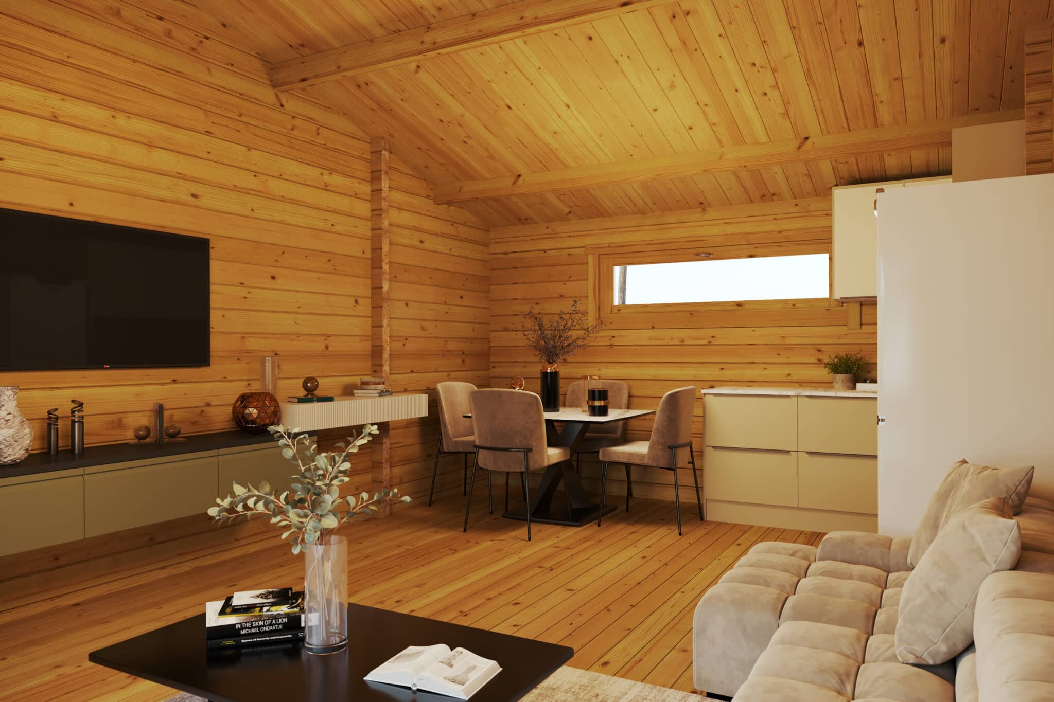 Ferienhaus – Blockhaus mit zwei Schlafzimmern Holiday S2 / 70 mm / 12 x 6 m / 70 m2