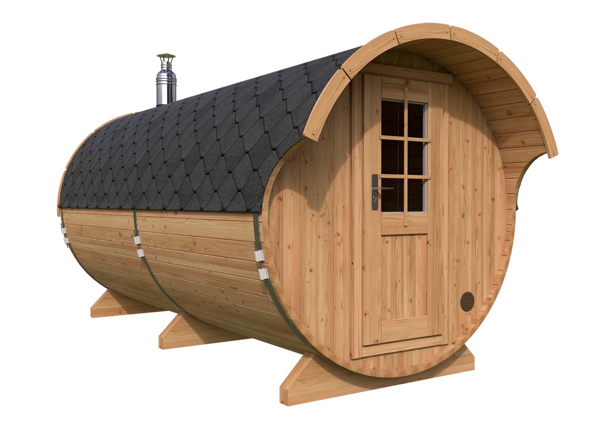 Fass sauna mit Sonnendach | G0372