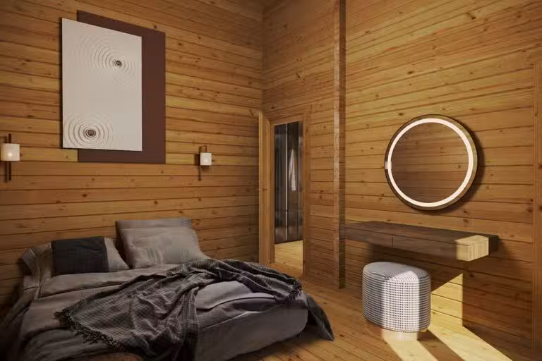 Blockhaus mit drei Schlafzimmern „Madrid” 120m² | 70mm | 15x9m