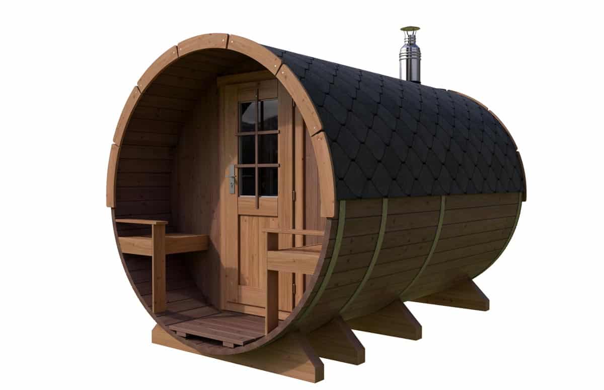 Fasssauna mit Terrasse