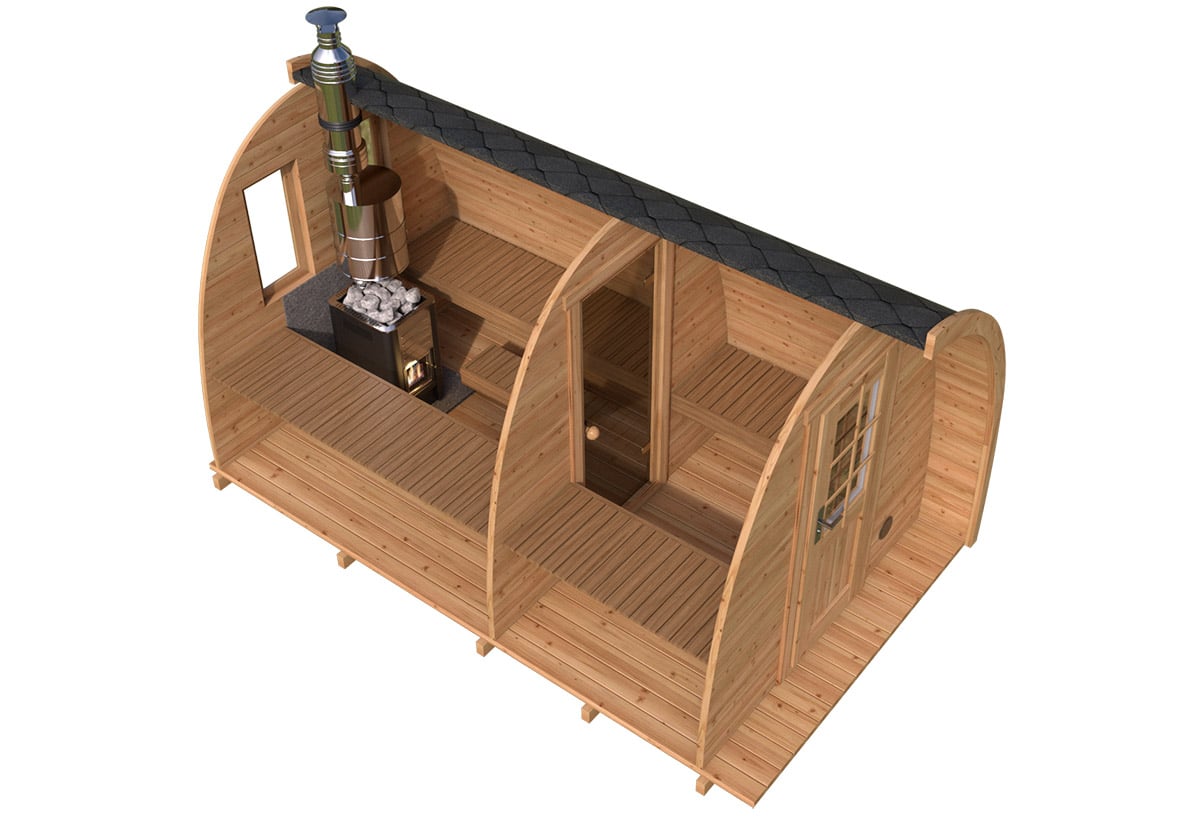 Kleine Sauna Pod - Gartensauna - Saunahaus - TG010