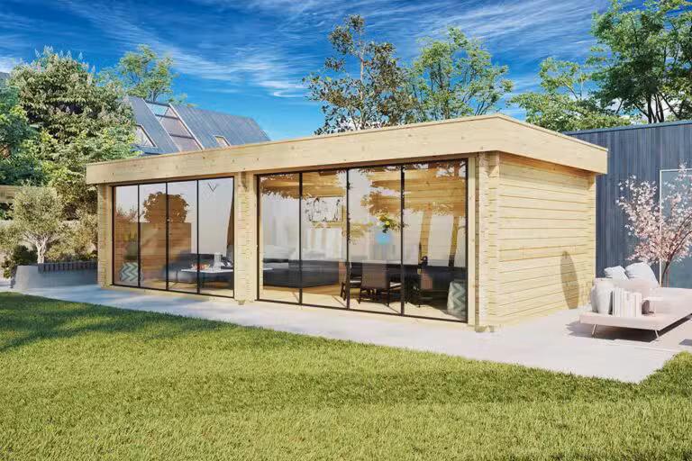 Großes modernes Gartenzimmer mit 2 Schiebetüren