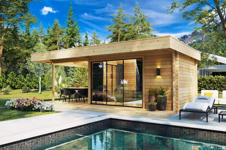 Modernes Gartenhaus mit terrasse | G0399-2