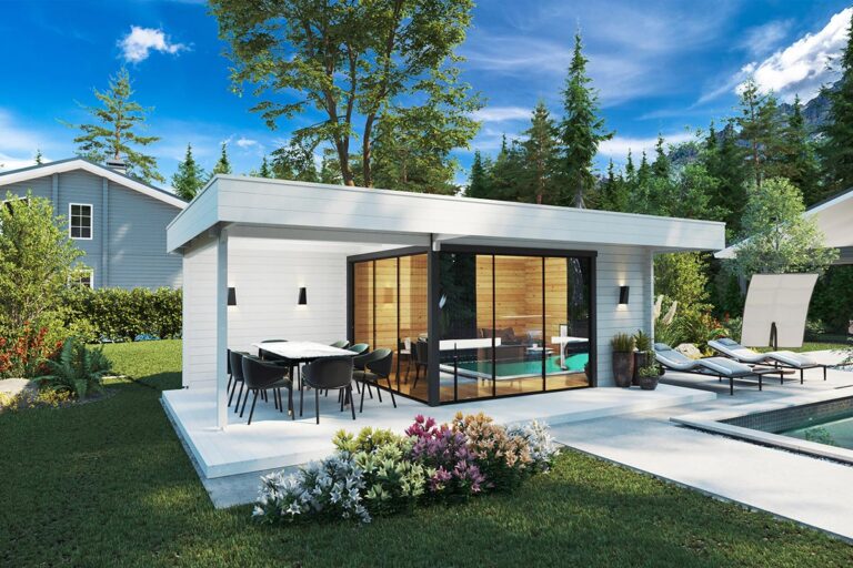 Modernes Gartenhaus mit terrasse | G0399-3