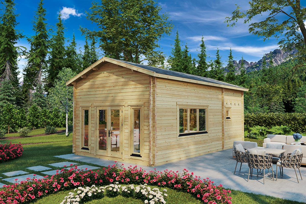 Blockhaus mit Schlafboden