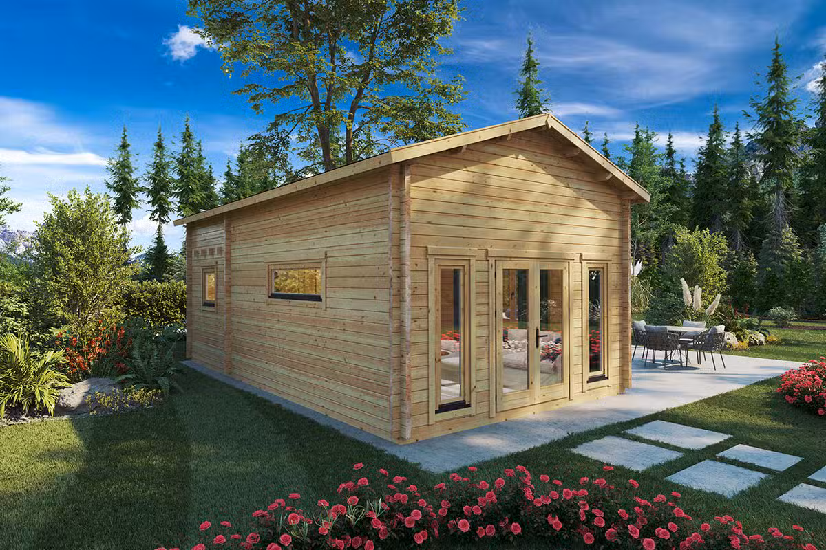 Blockhaus mit Schlafboden